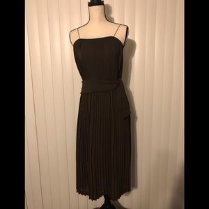 Size 6 Brown crepe pleated dress & bolero jacket